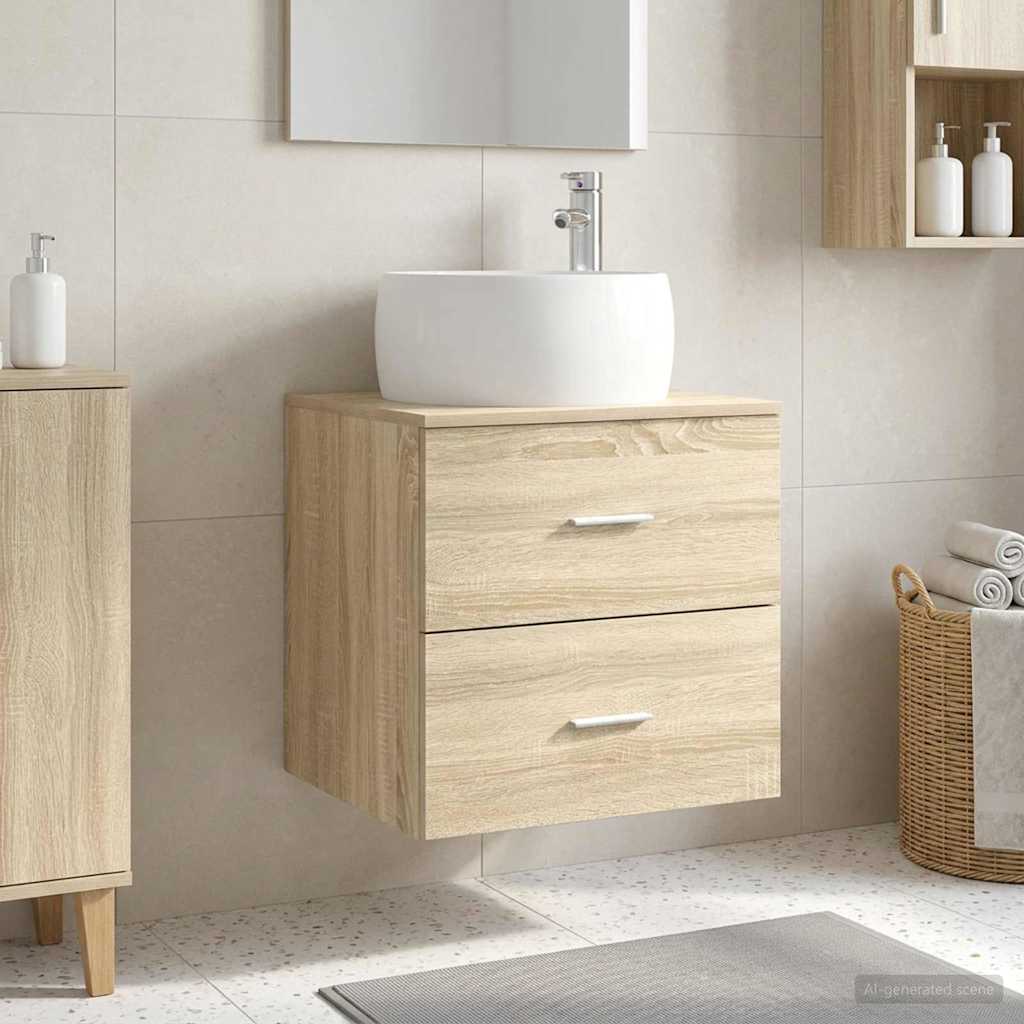 vidaXL Wandgemonteerde wastafelmeubel Wit 49,5 x 44,5 x 66 cm