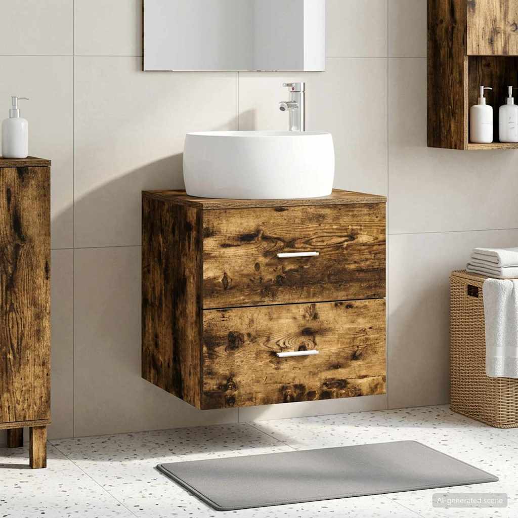 vidaXL Wandgemonteerde wastafelmeubel Wit 49,5 x 44,5 x 66 cm
