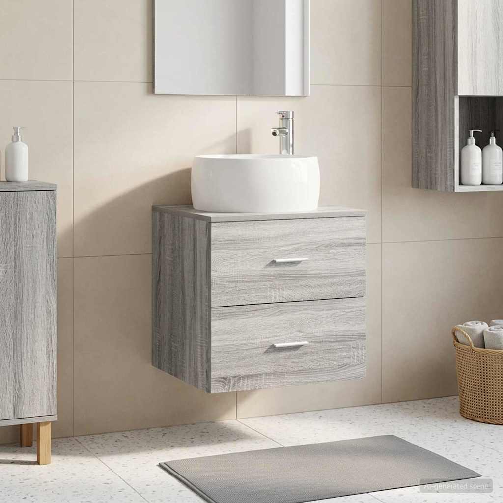 vidaXL Wandgemonteerde wastafelmeubel Wit 49,5 x 44,5 x 66 cm
