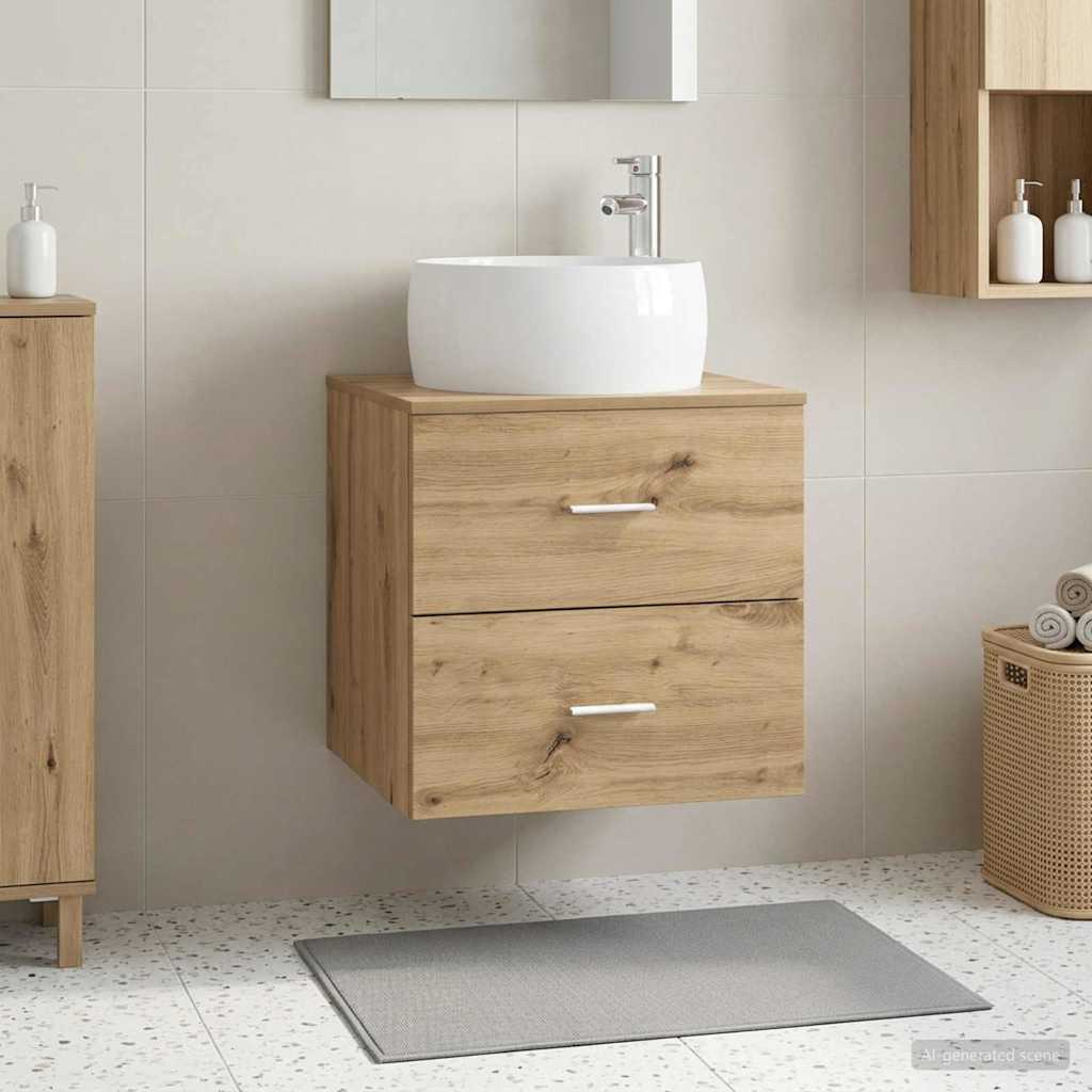 vidaXL Wandgemonteerde wastafelmeubel Wit 49,5 x 44,5 x 66 cm