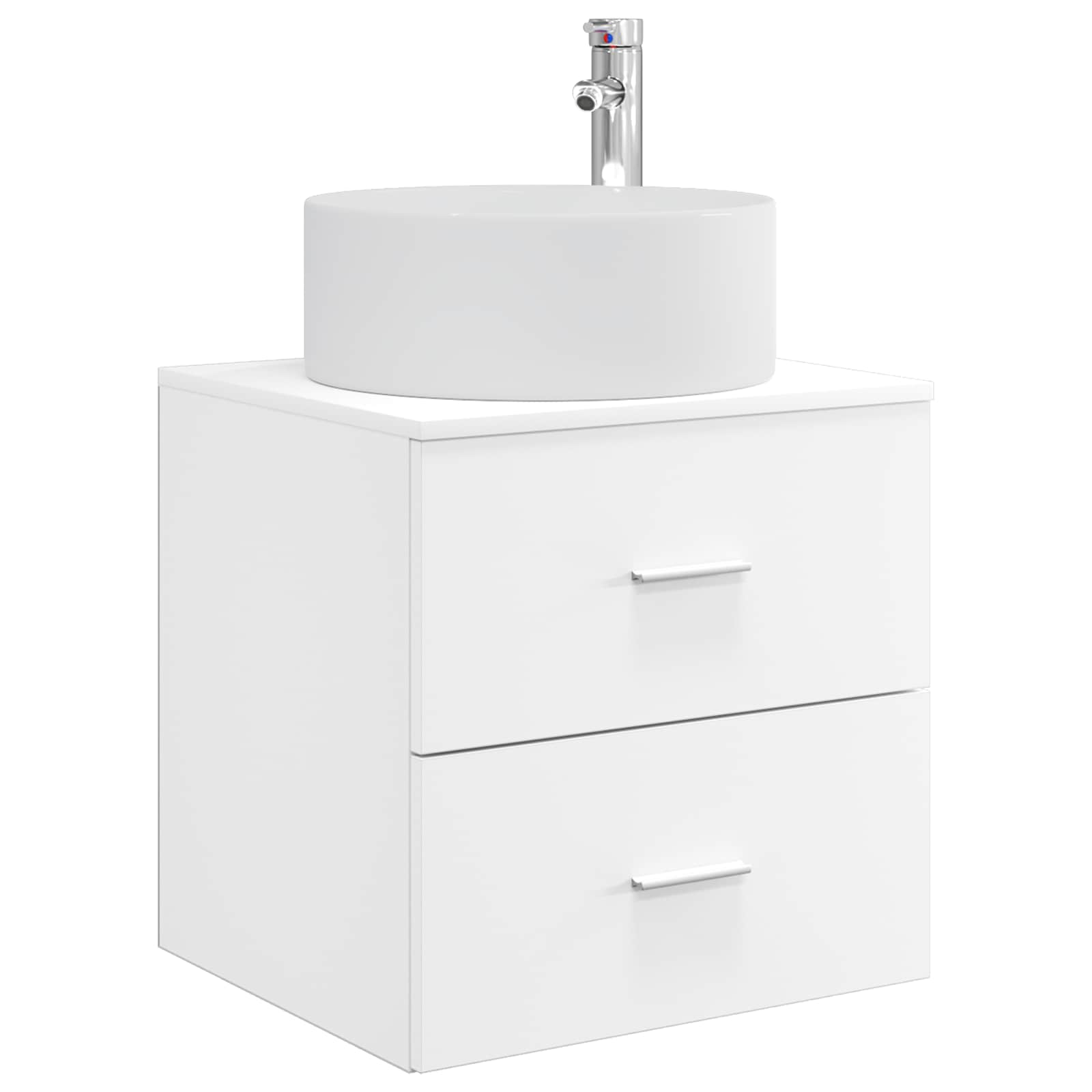 vidaXL Wandgemonteerde wastafelmeubel Wit 49,5 x 44,5 x 65,5 cm