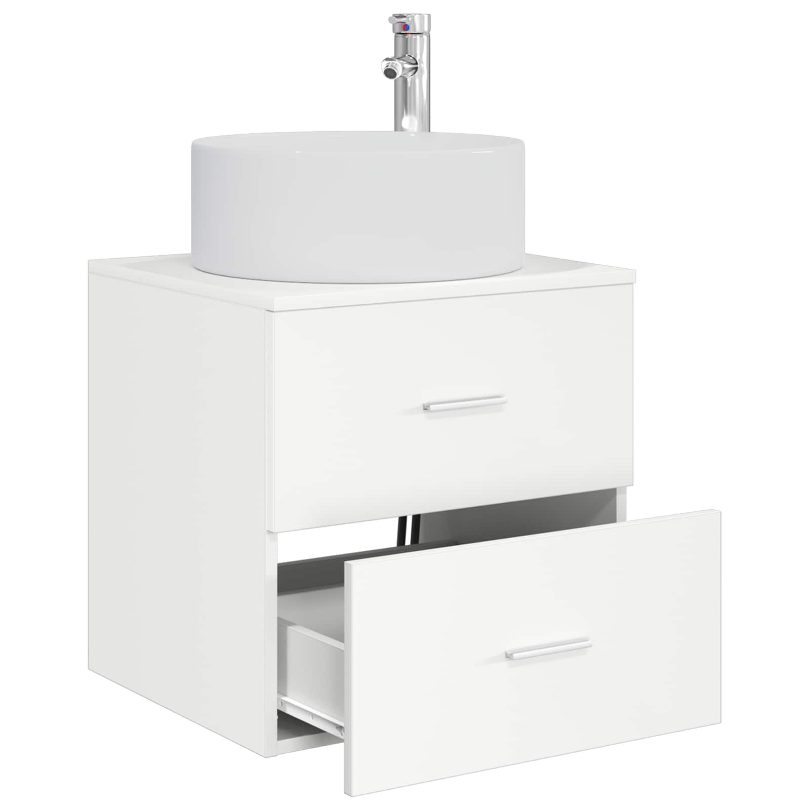 vidaXL Wandgemonteerde wastafelmeubel Wit 49,5 x 44,5 x 65,5 cm