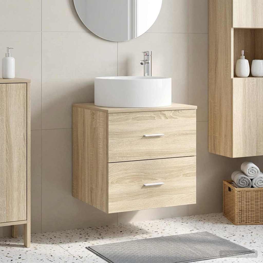 vidaXL Wandgemonteerde wastafelmeubel Wit 49,5 x 44,5 x 65,5 cm