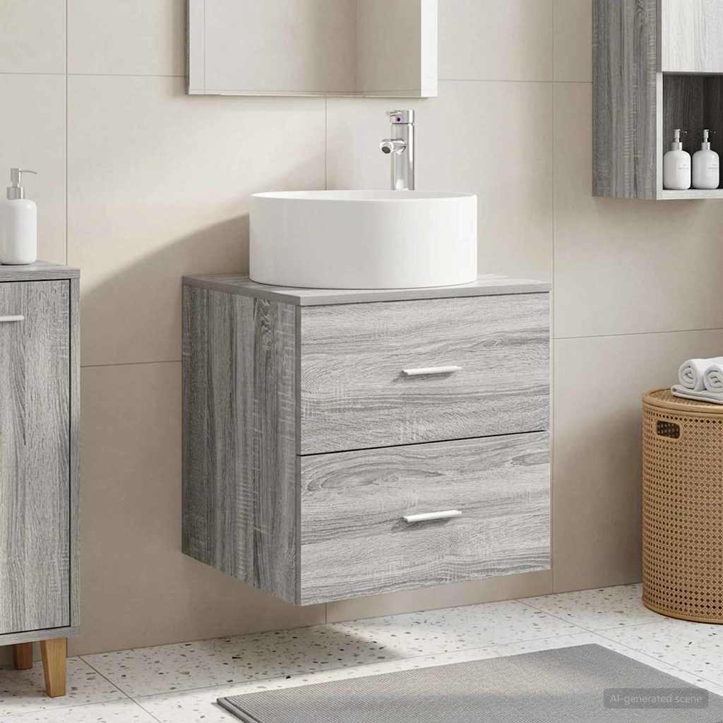 vidaXL Wandgemonteerde wastafelmeubel Wit 49,5 x 44,5 x 65,5 cm