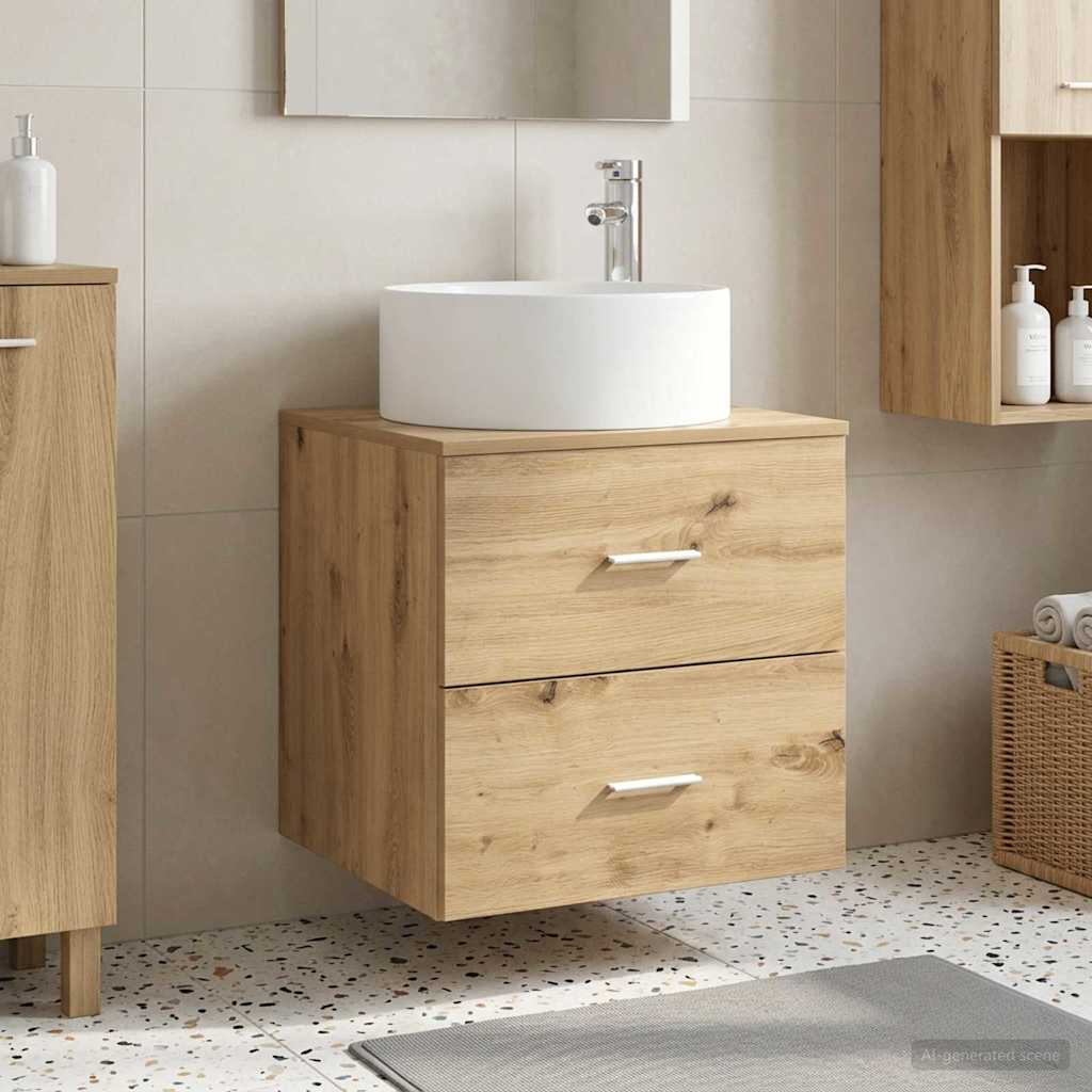 vidaXL Wandgemonteerde wastafelmeubel Wit 49,5 x 44,5 x 65,5 cm