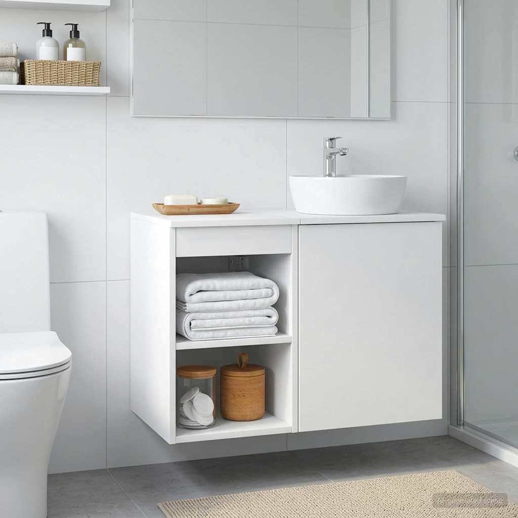 vidaXL Badkamerkast Tussenin Wit 30 x 35 x 50 cm Bewerkt hout