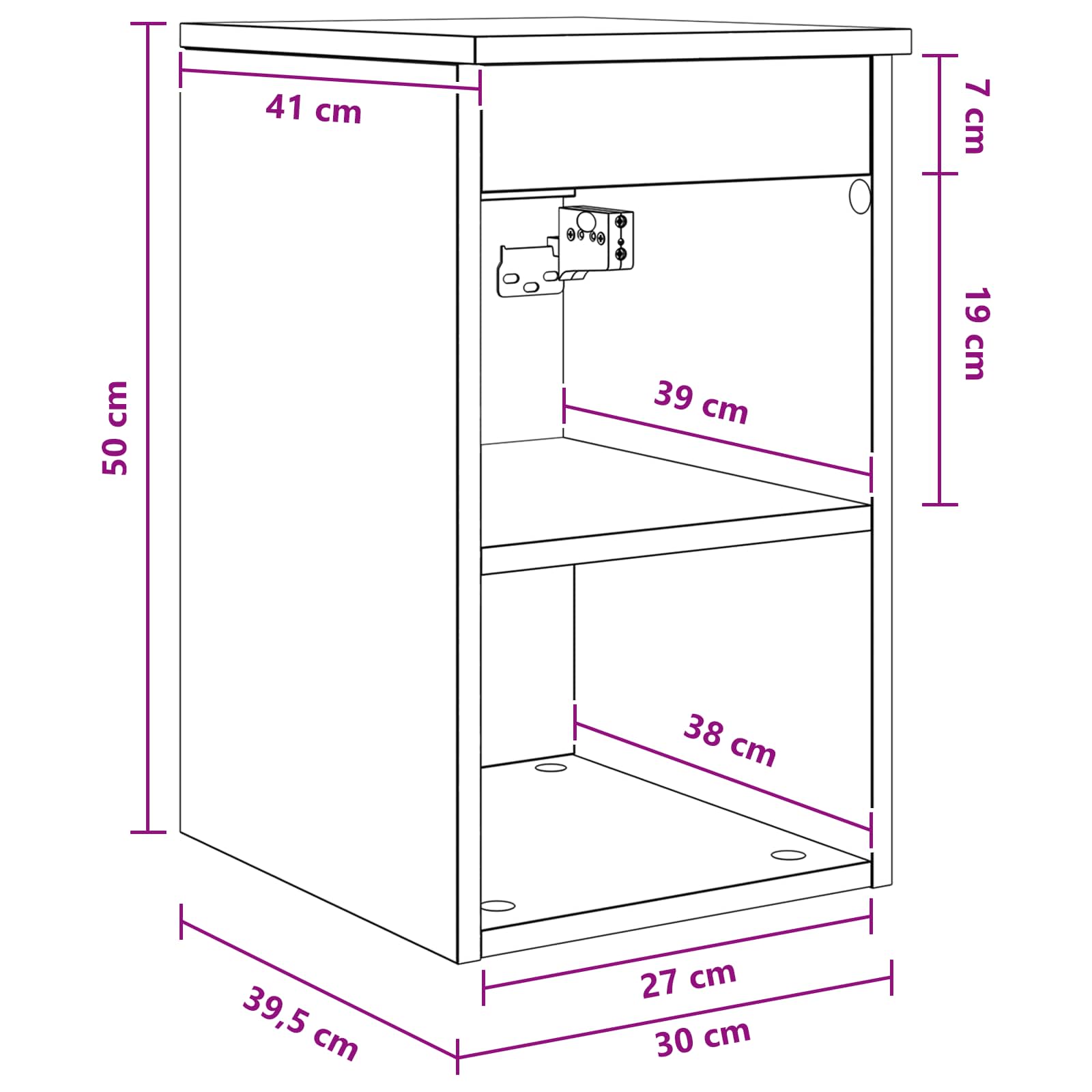 vidaXL Badkamerkast Tussenin Wit 30 x 35 x 50 cm Bewerkt hout