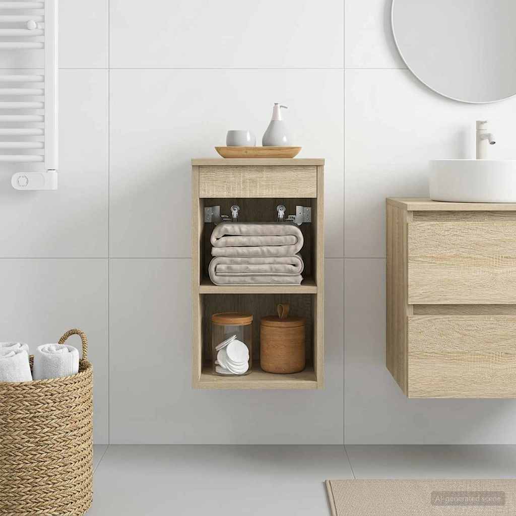 vidaXL Badkamerkast Tussenin Wit 30 x 35 x 50 cm Bewerkt hout