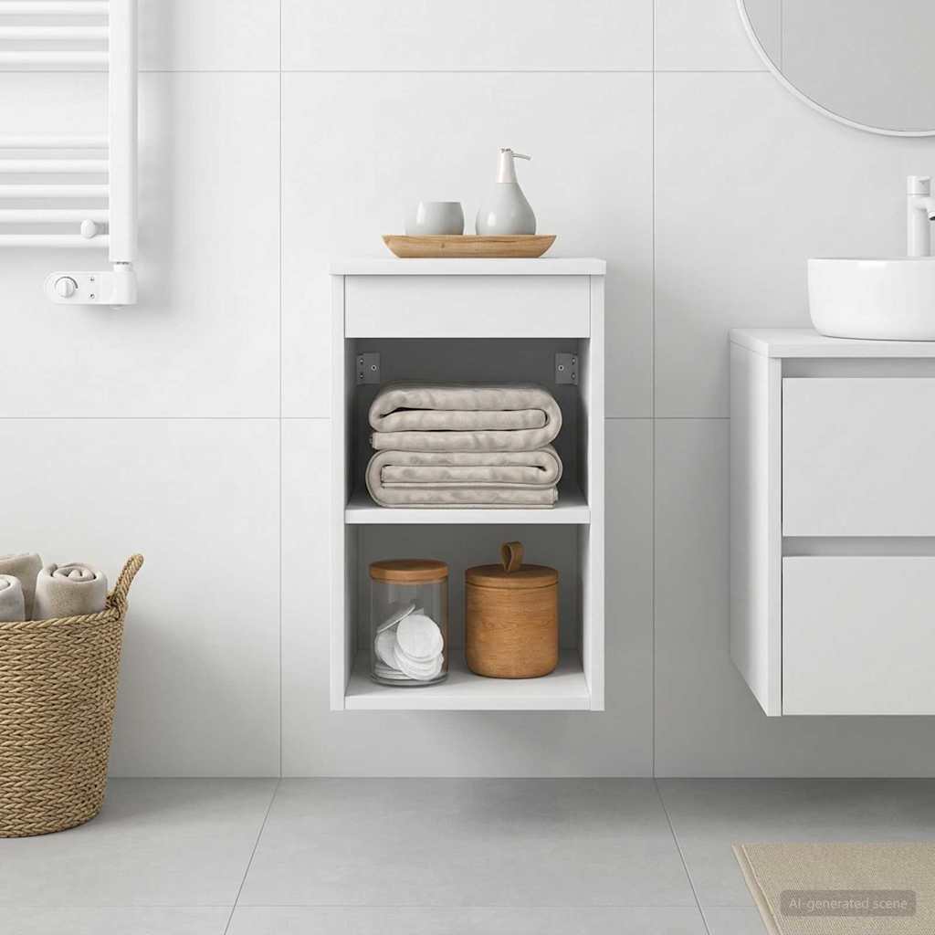 vidaXL Badkamerkast Tussenin Wit 30 x 35 x 50 cm Bewerkt hout
