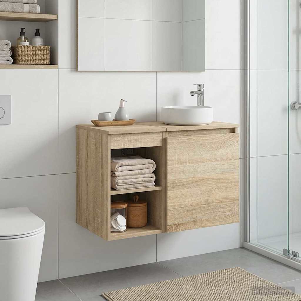 vidaXL Badkamerkast Tussenin Wit 30 x 35 x 50 cm Bewerkt hout