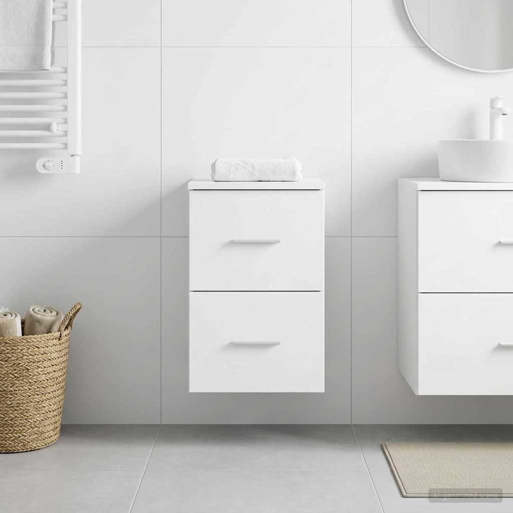 vidaXL Badkamerkast Tussenin Wit 30 x 35 x 50 cm Bewerkt hout