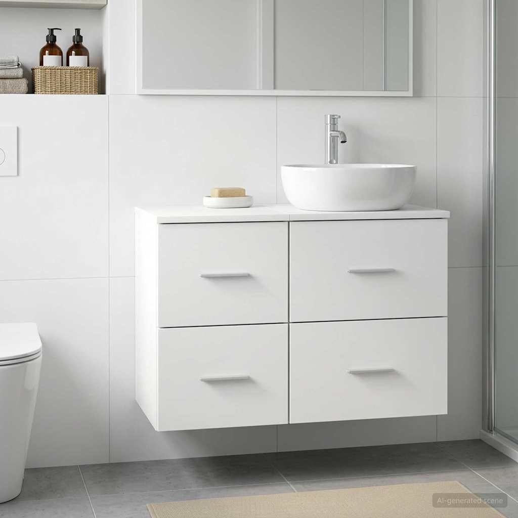 vidaXL Badkamerkast Tussenin Wit 30 x 35 x 50 cm Bewerkt hout
