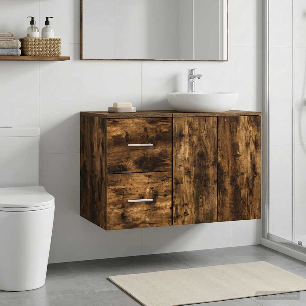 vidaXL Badkamerkast Tussenin Wit 30 x 35 x 50 cm Bewerkt hout