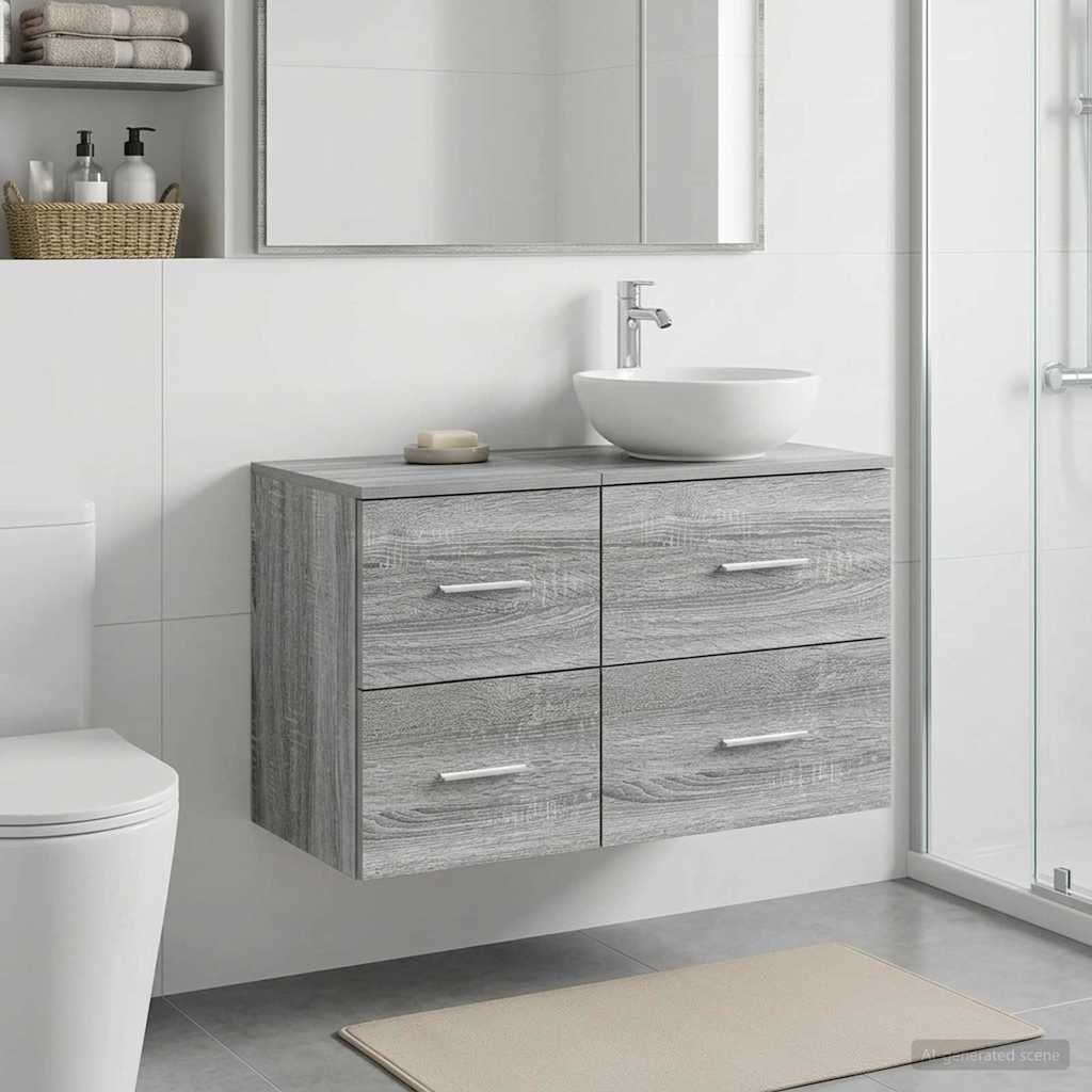 vidaXL Badkamerkast Tussenin Wit 30 x 35 x 50 cm Bewerkt hout