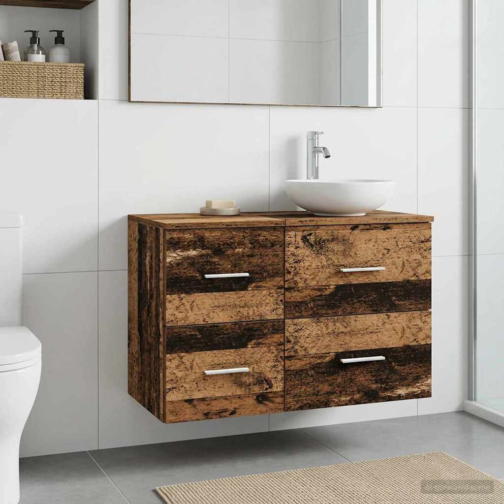 vidaXL Badkamerkast Tussenin Wit 30 x 35 x 50 cm Bewerkt hout