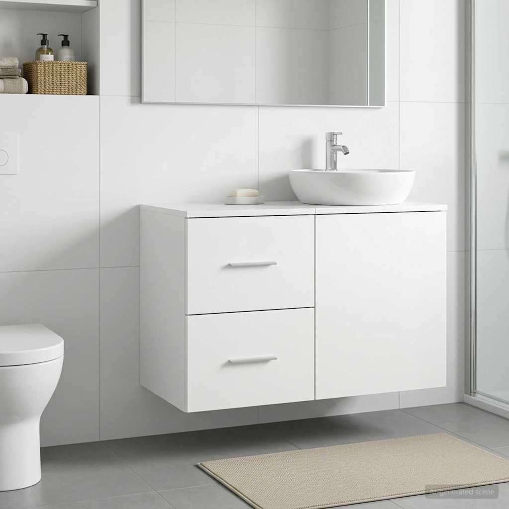 vidaXL Badkamerkast Tussenin Wit 30 x 35 x 50 cm Bewerkt hout