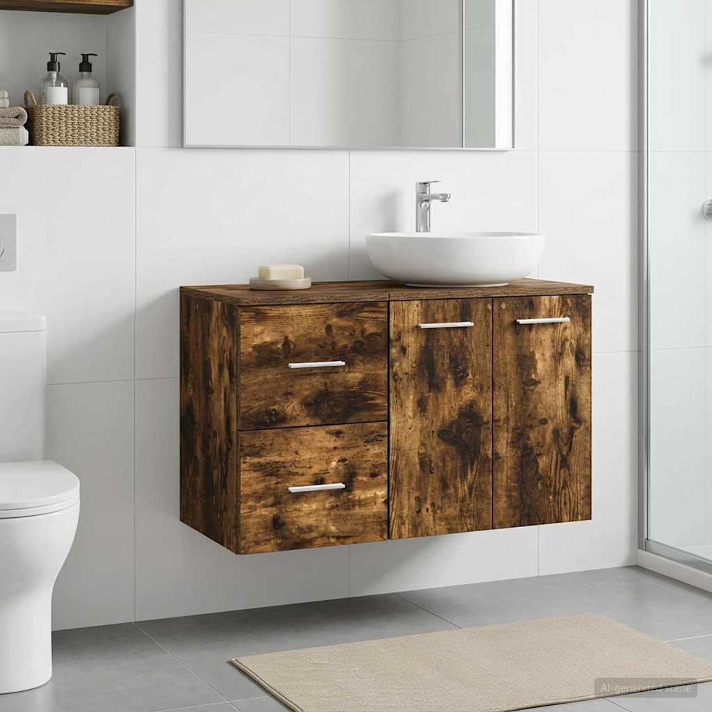 vidaXL Badkamerkast Tussenin Wit 30 x 35 x 50 cm Bewerkt hout