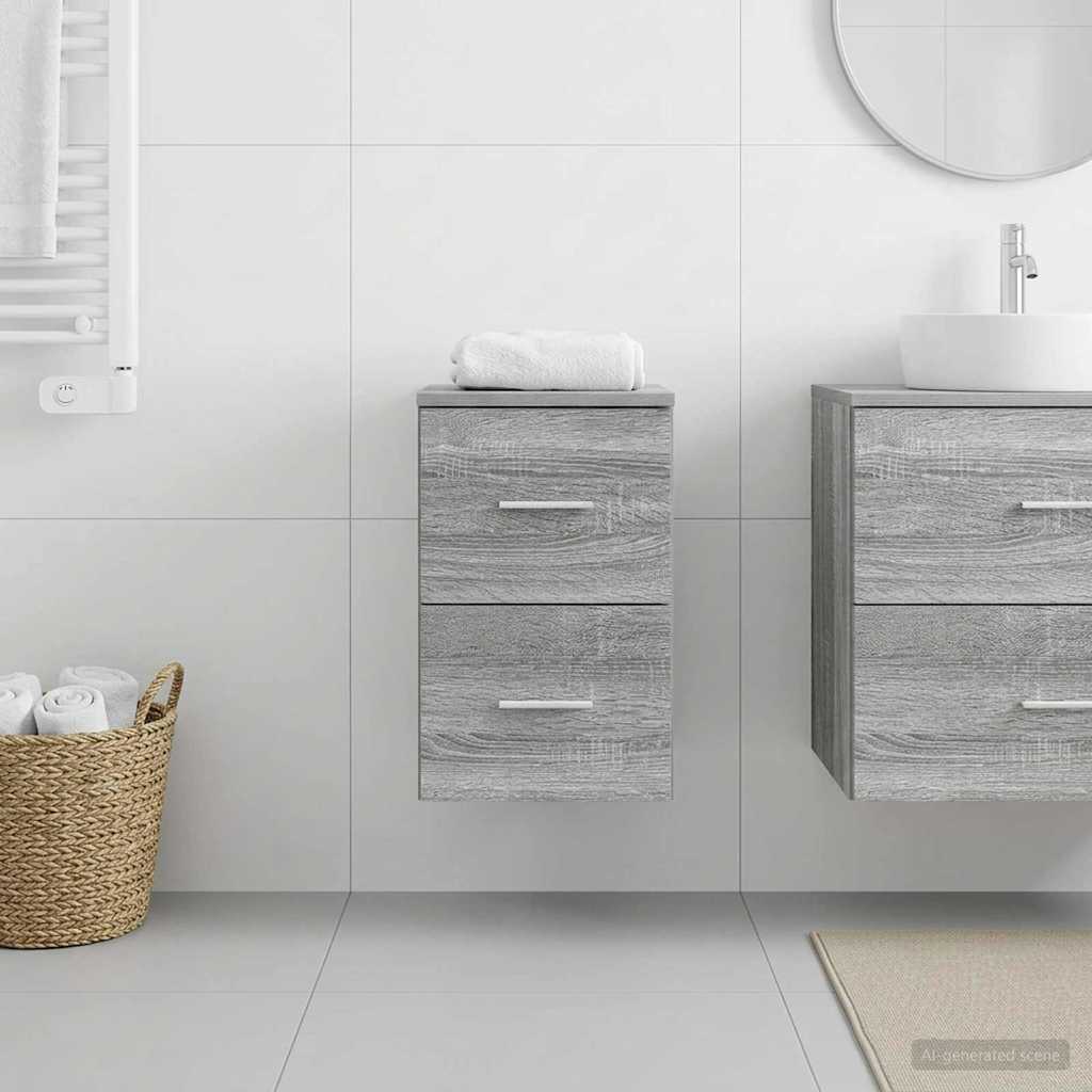 vidaXL Badkamerkast Tussenin Wit 30 x 35 x 50 cm Bewerkt hout