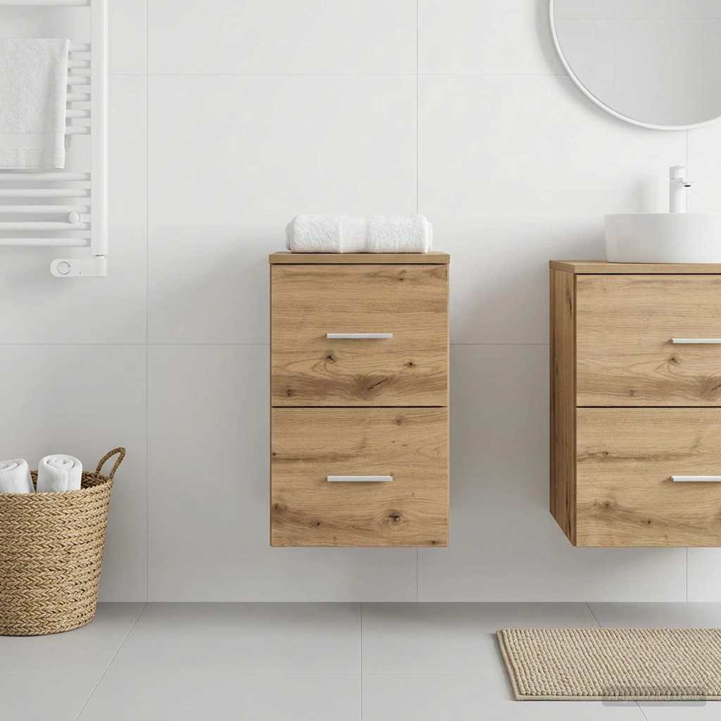 vidaXL Badkamerkast Tussenin Wit 30 x 35 x 50 cm Bewerkt hout
