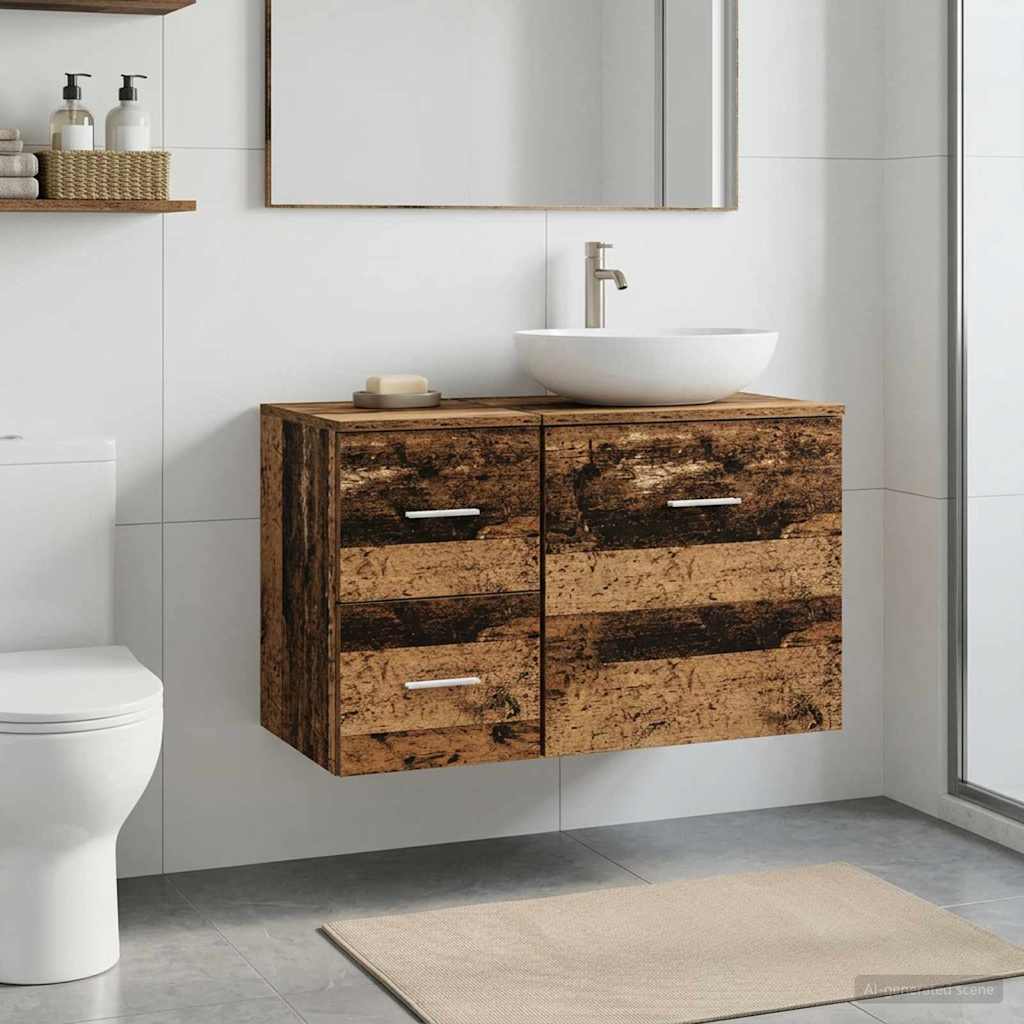vidaXL Badkamerkast Tussenin Wit 30 x 35 x 50 cm Bewerkt hout