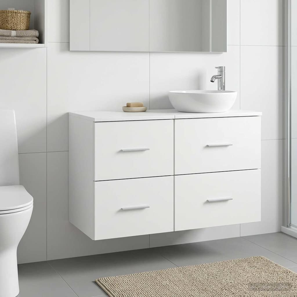 vidaXL Badkamerkast Tussenin Wit 30 x 35 x 50 cm Bewerkt hout