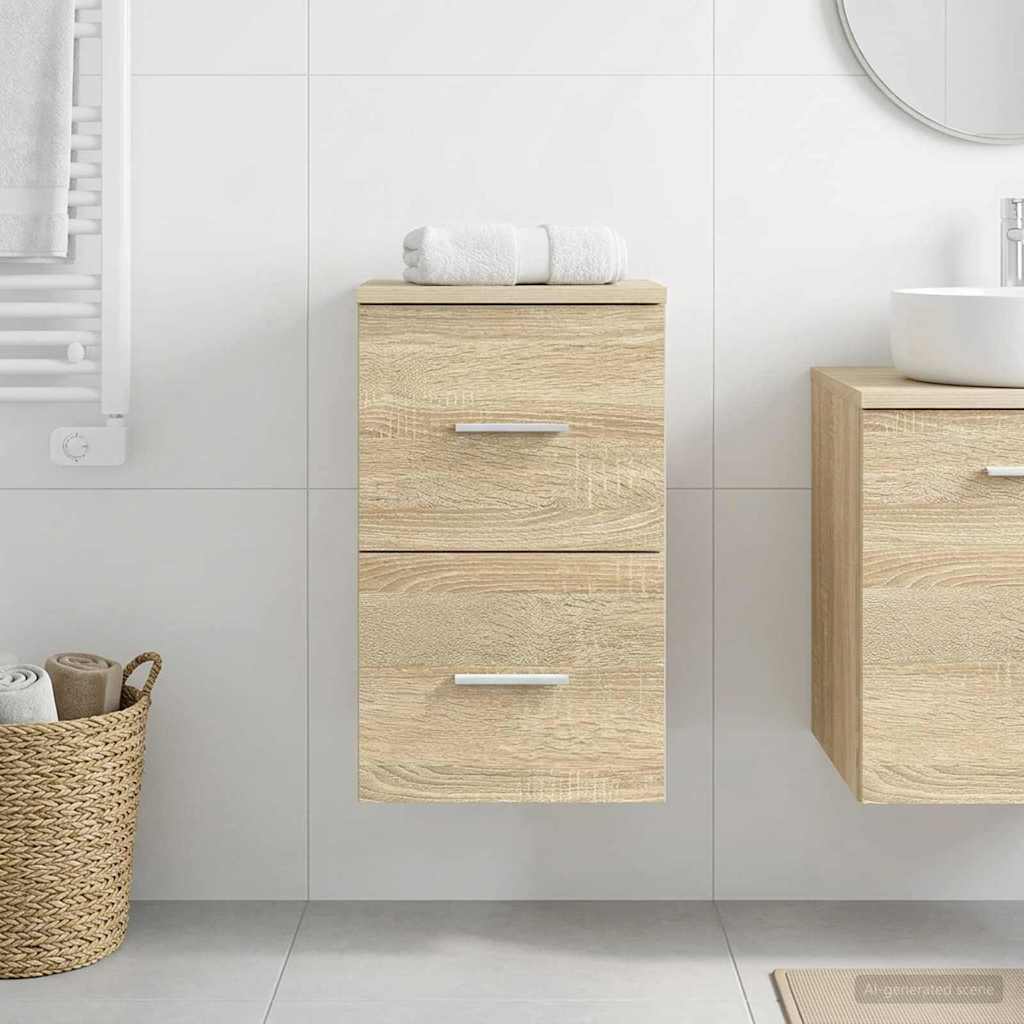 vidaXL Badkamerkast Tussenin Wit 30 x 35 x 50 cm Bewerkt hout