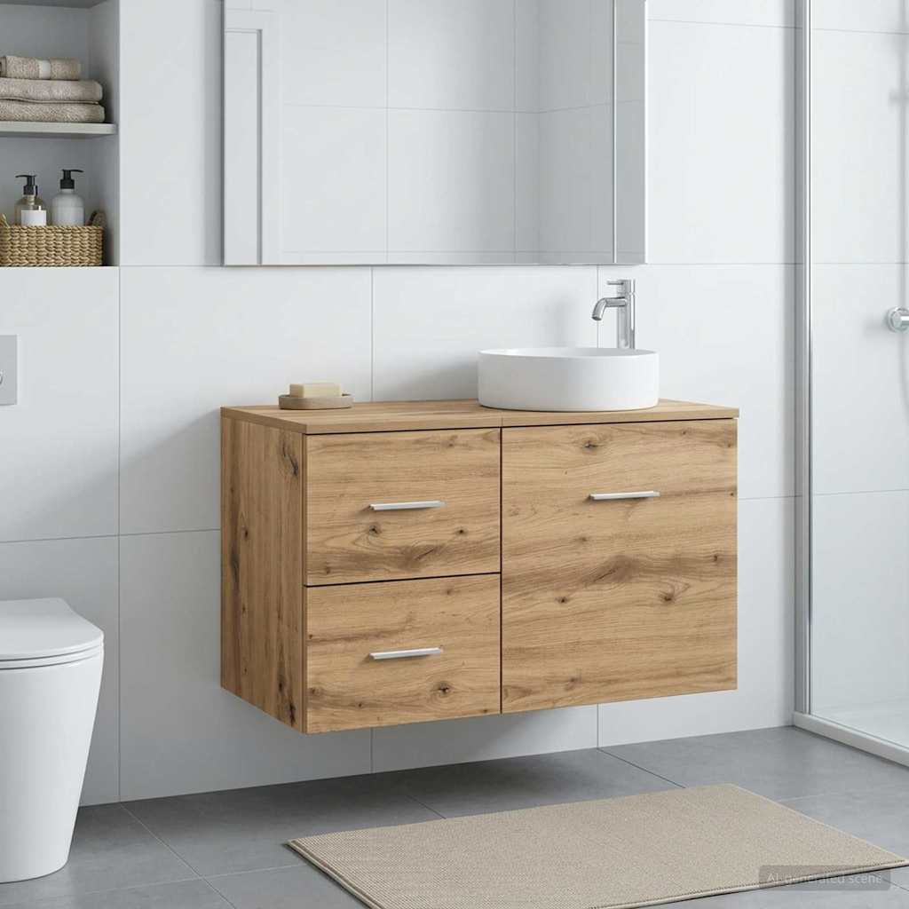vidaXL Badkamerkast Tussenin Wit 30 x 35 x 50 cm Bewerkt hout