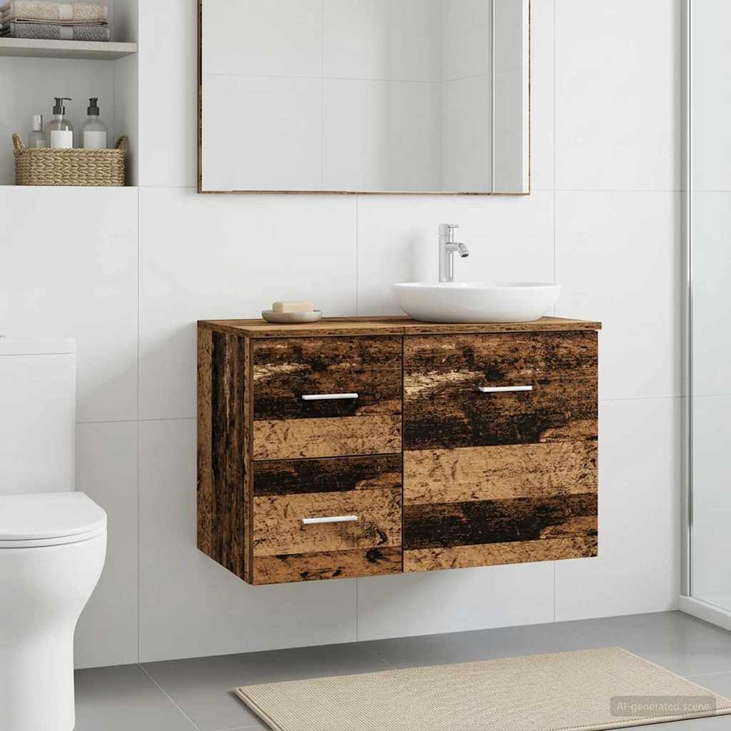 vidaXL Badkamerkast Tussenin Wit 30 x 35 x 50 cm Bewerkt hout