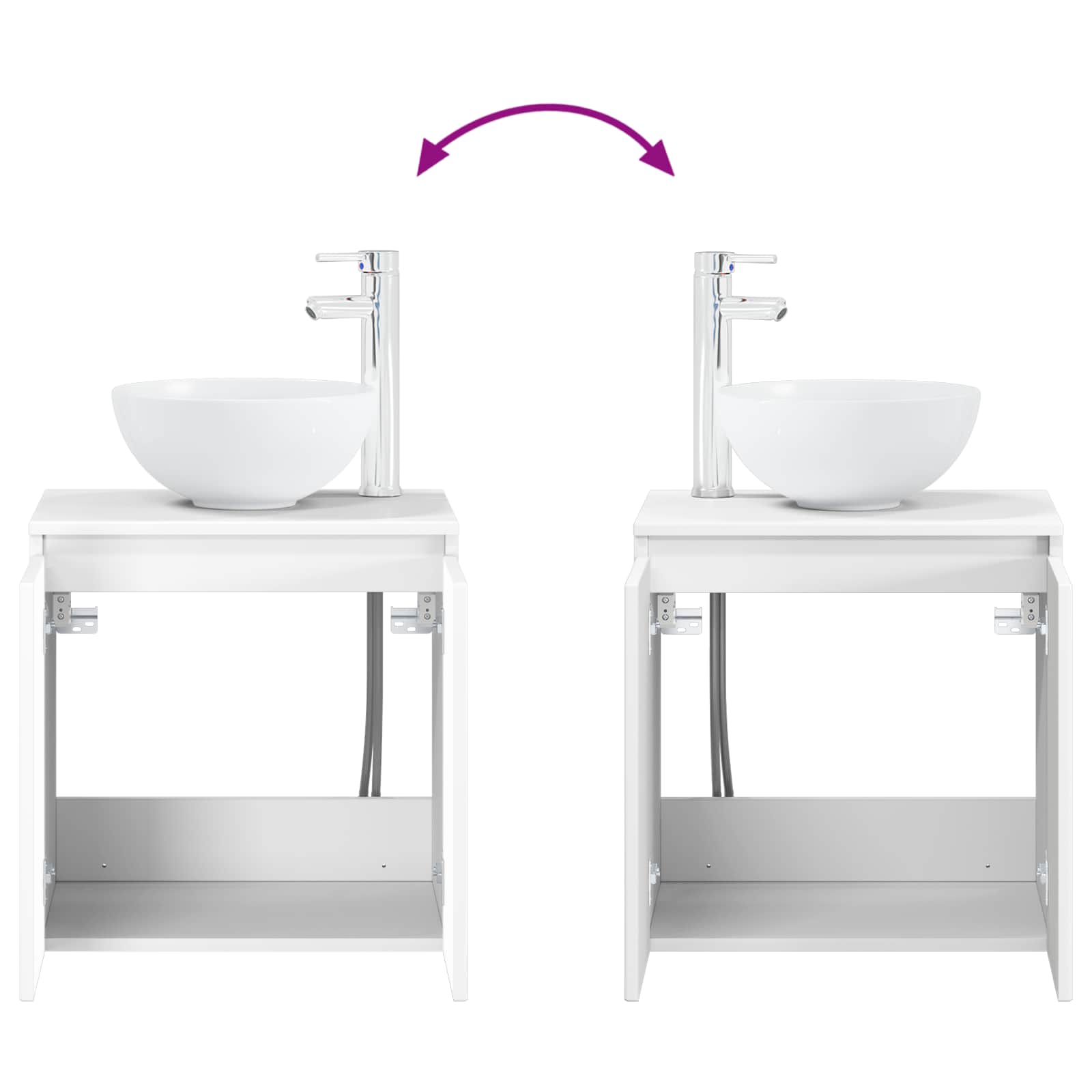 vidaXL Wandgemonteerde wastafelmeubel Wit 49,5 x 35 x 63 cm
