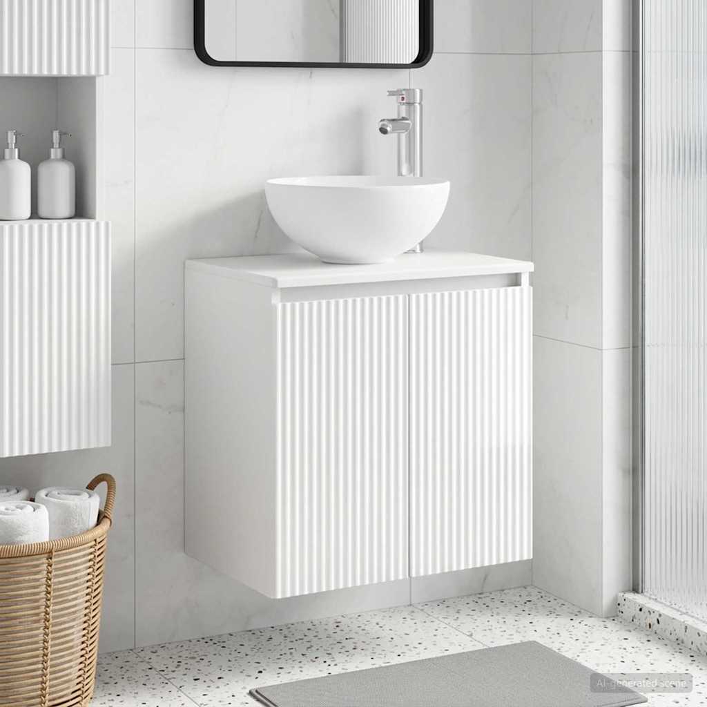 vidaXL Wandgemonteerde wastafelmeubel Wit 49,5 x 35 x 63 cm
