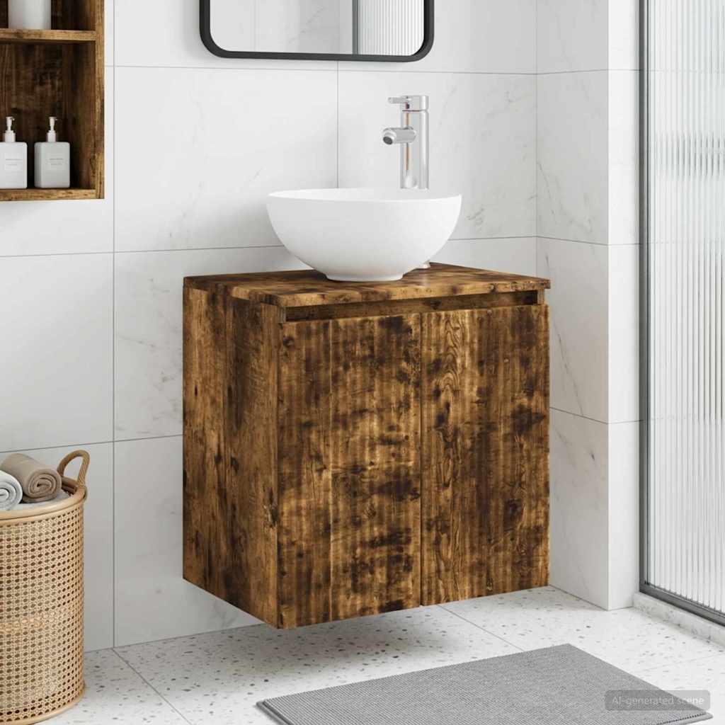 vidaXL Wandgemonteerde wastafelmeubel Wit 49,5 x 35 x 63 cm