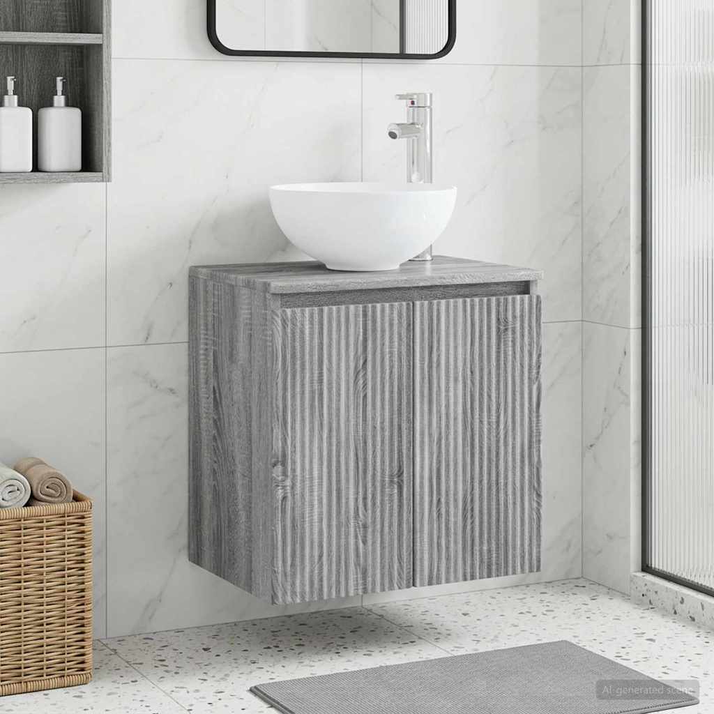 vidaXL Wandgemonteerde wastafelmeubel Wit 49,5 x 35 x 63 cm