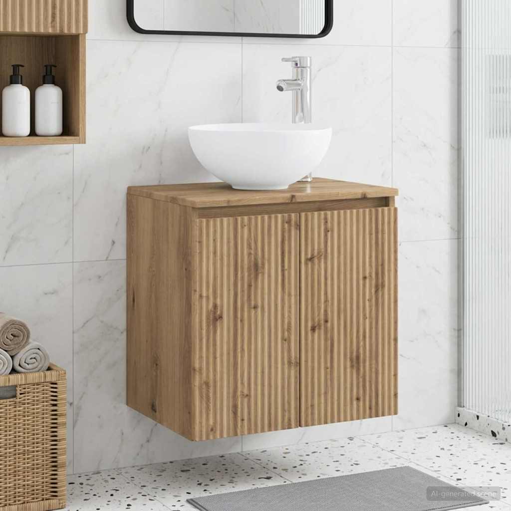 vidaXL Wandgemonteerde wastafelmeubel Wit 49,5 x 35 x 63 cm
