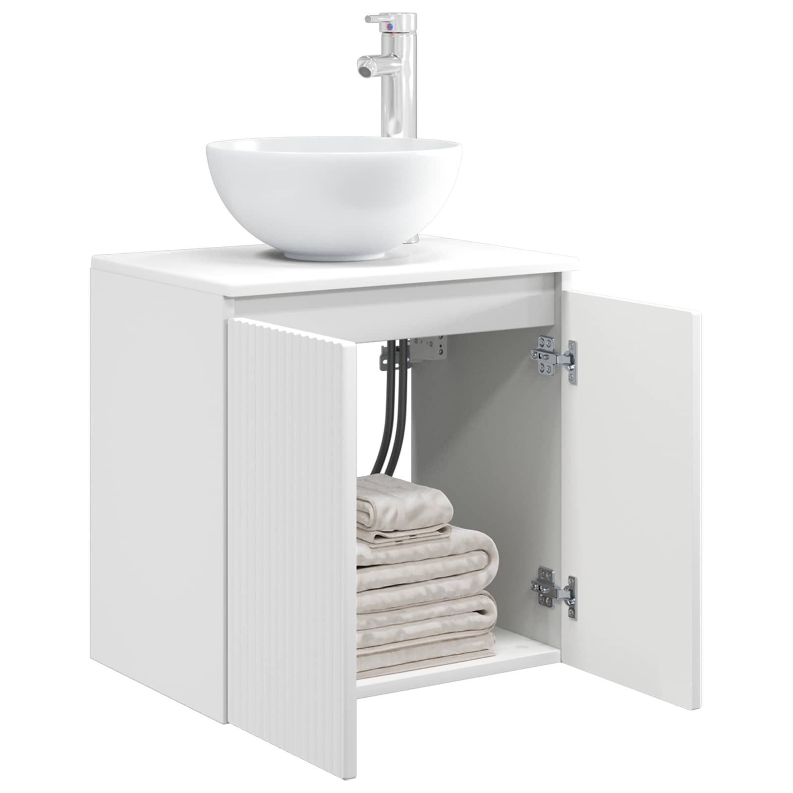vidaXL Wandgemonteerde wastafelmeubel Wit 49,5 x 41 x 64,5 cm
