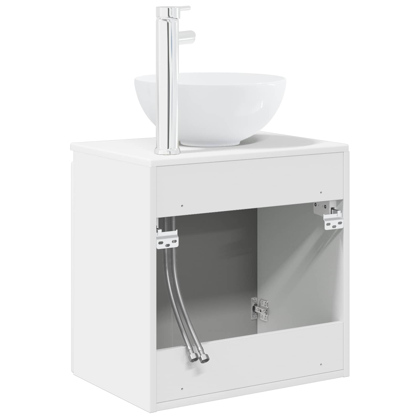 vidaXL Wandgemonteerde wastafelmeubel Wit 49,5 x 41 x 64,5 cm