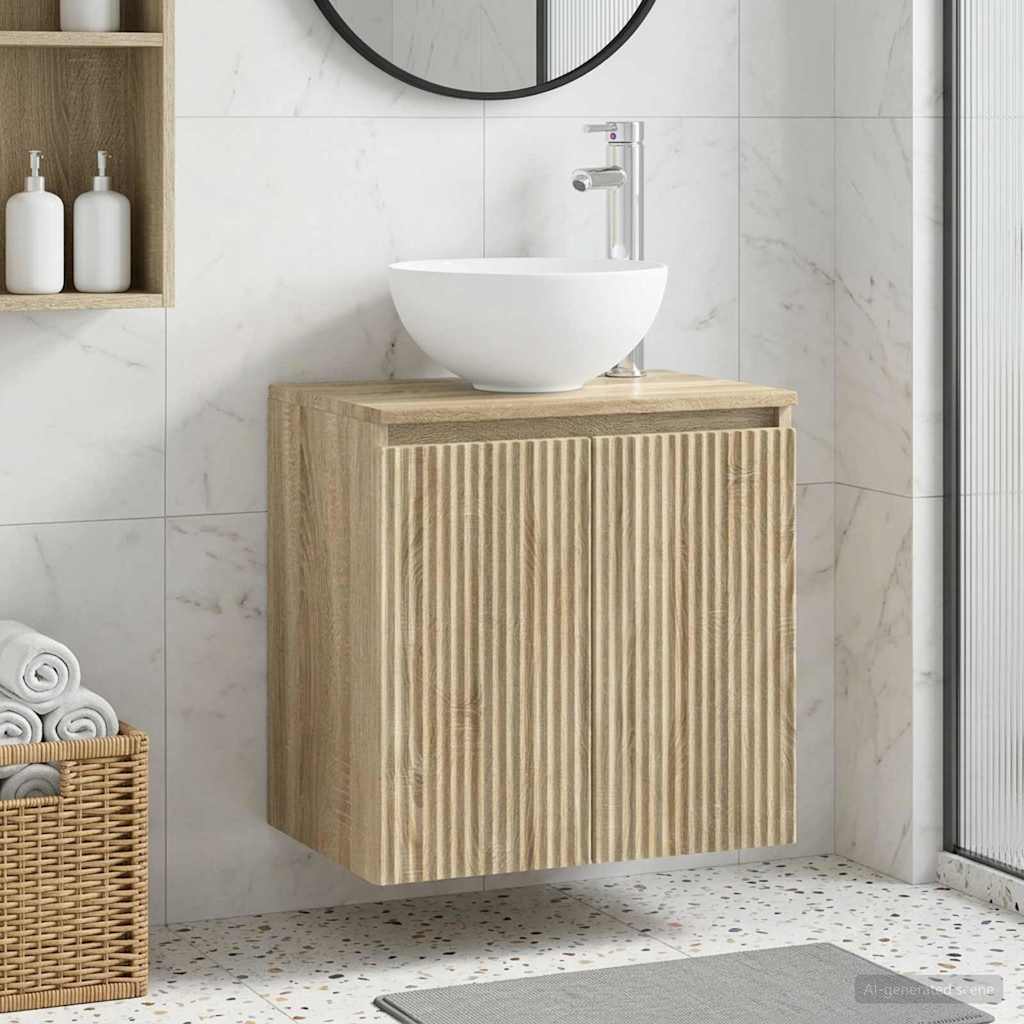 vidaXL Wandgemonteerde wastafelmeubel Wit 49,5 x 41 x 64,5 cm