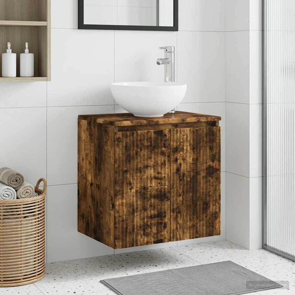 vidaXL Wandgemonteerde wastafelmeubel Wit 49,5 x 41 x 64,5 cm