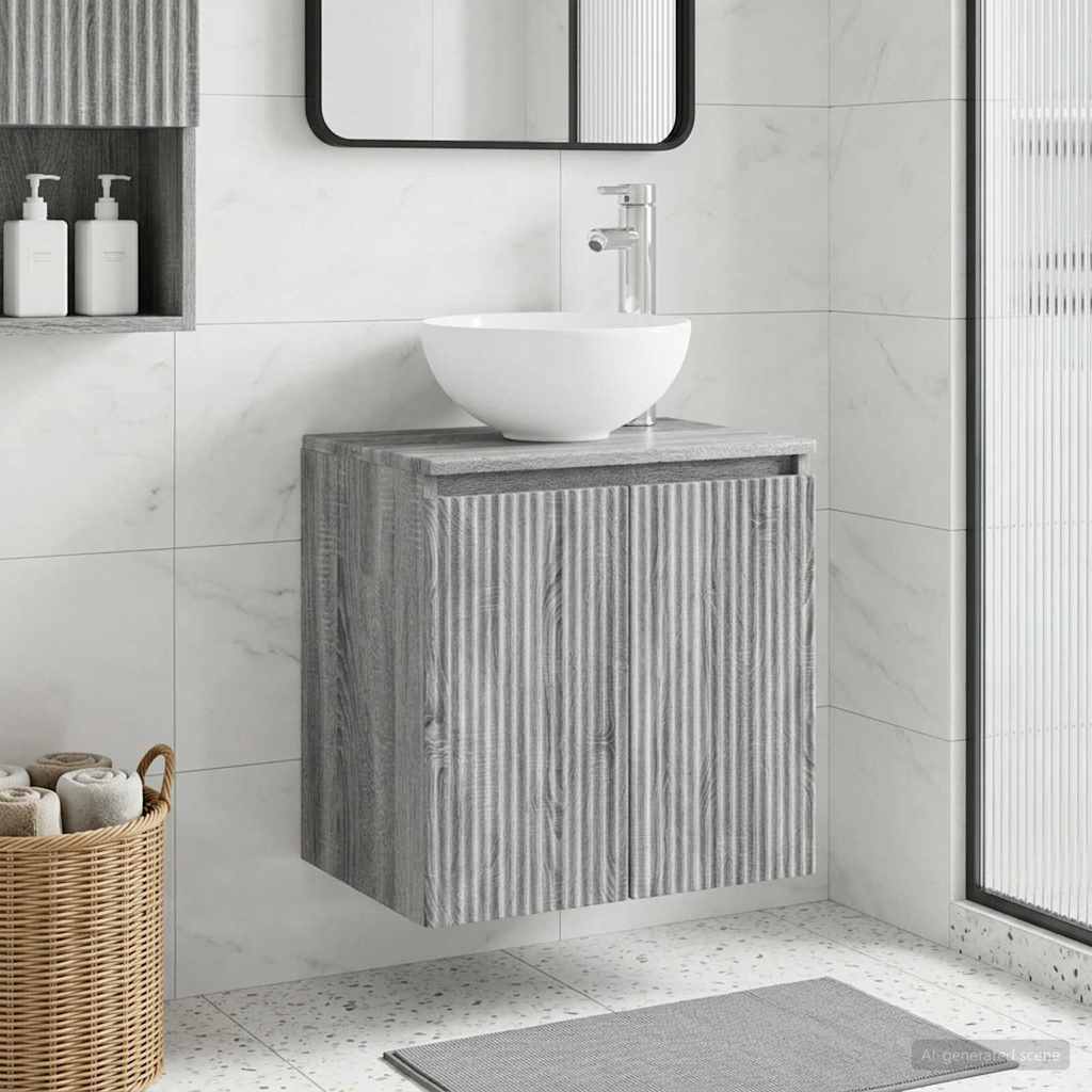 vidaXL Wandgemonteerde wastafelmeubel Wit 49,5 x 41 x 64,5 cm