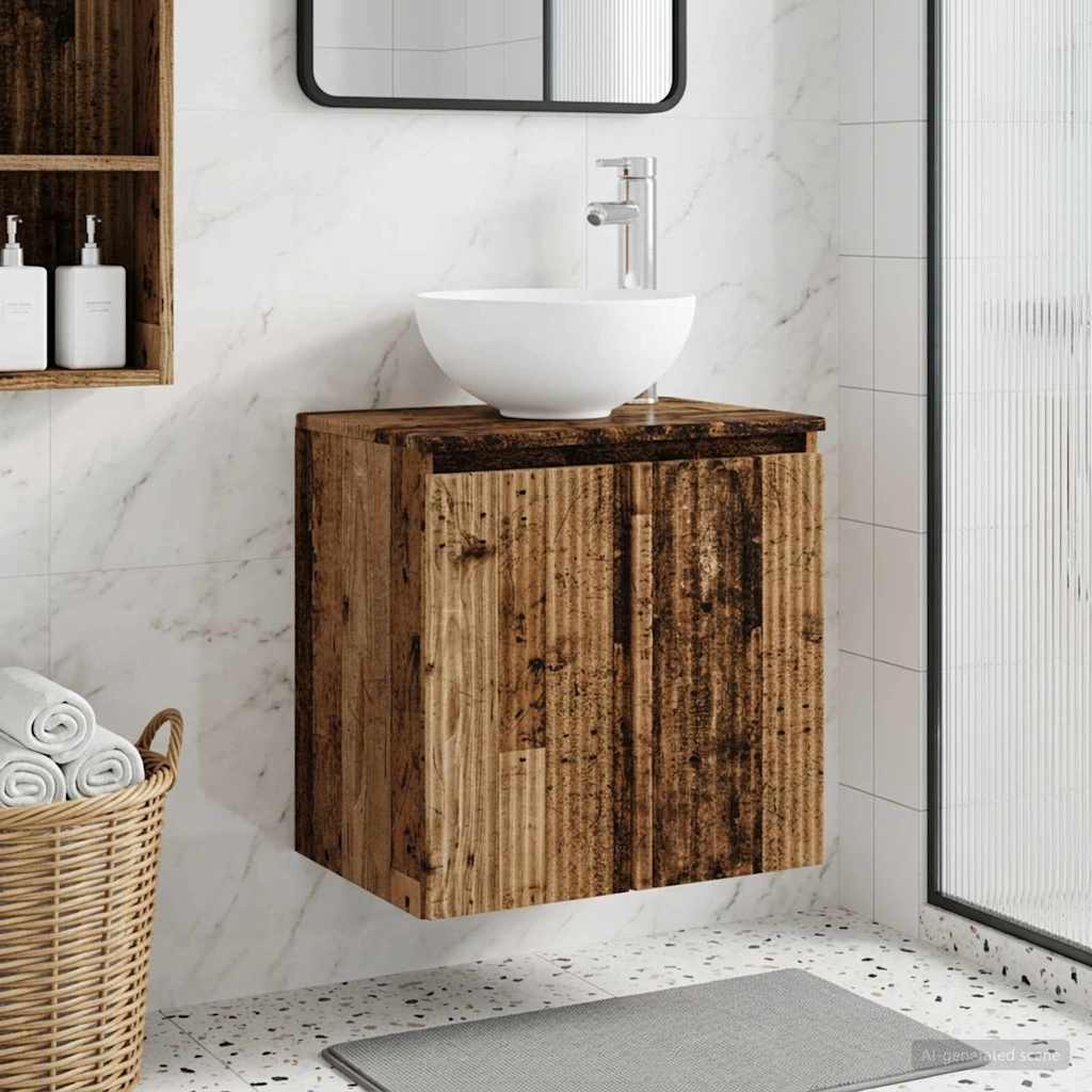 vidaXL Wandgemonteerde wastafelmeubel Wit 49,5 x 41 x 64,5 cm