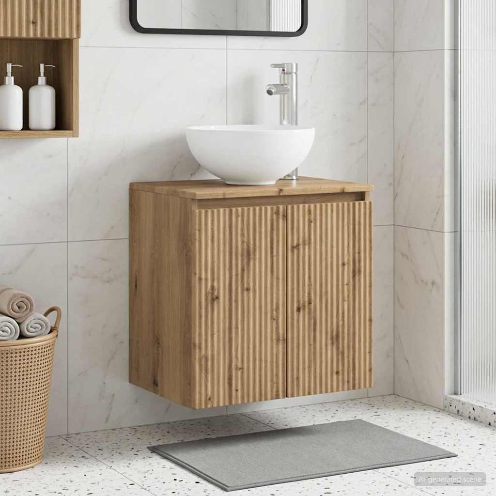 vidaXL Wandgemonteerde wastafelmeubel Wit 49,5 x 41 x 64,5 cm