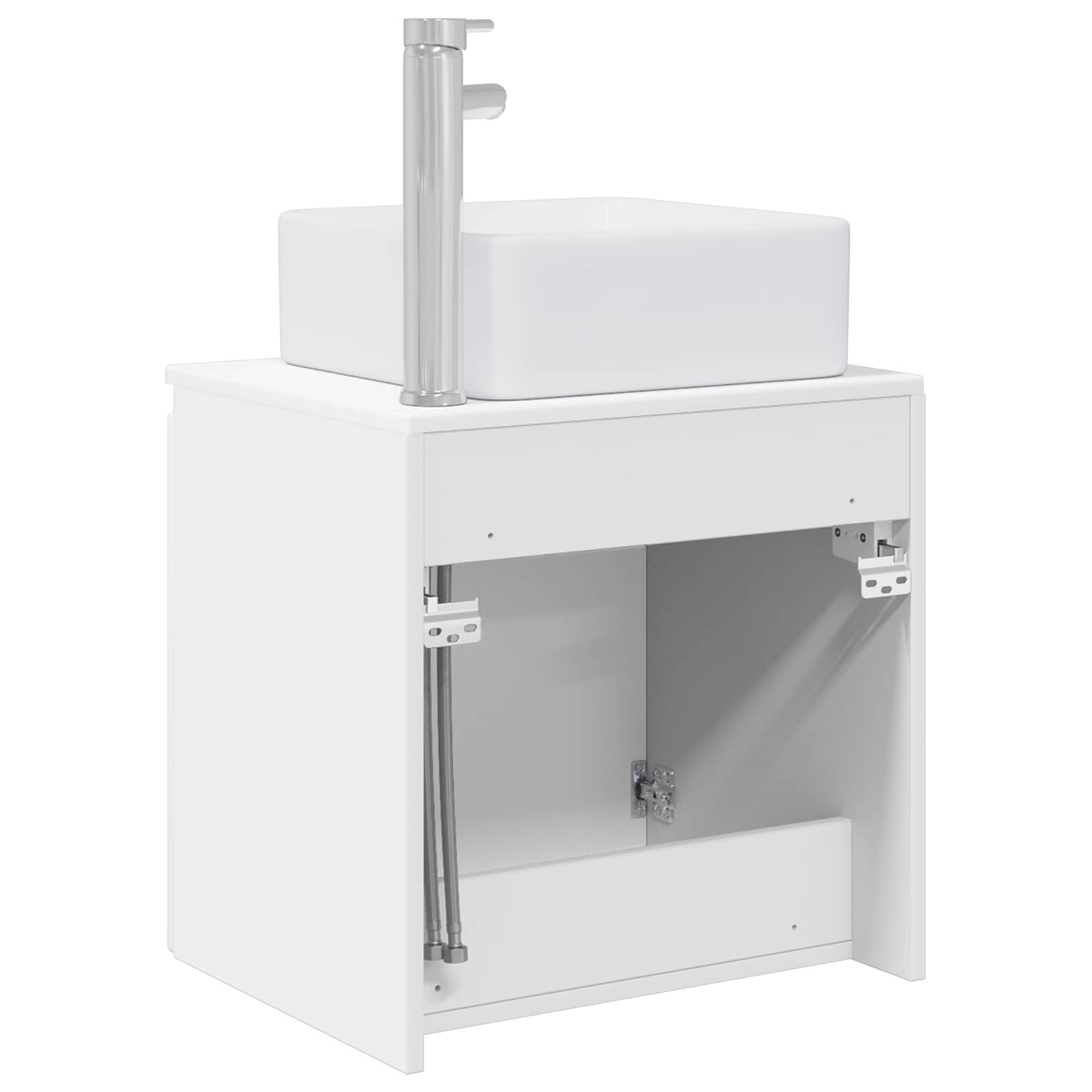 vidaXL Wandgemonteerde wastafelmeubel Wit 49,5 x 41 x 63 cm
