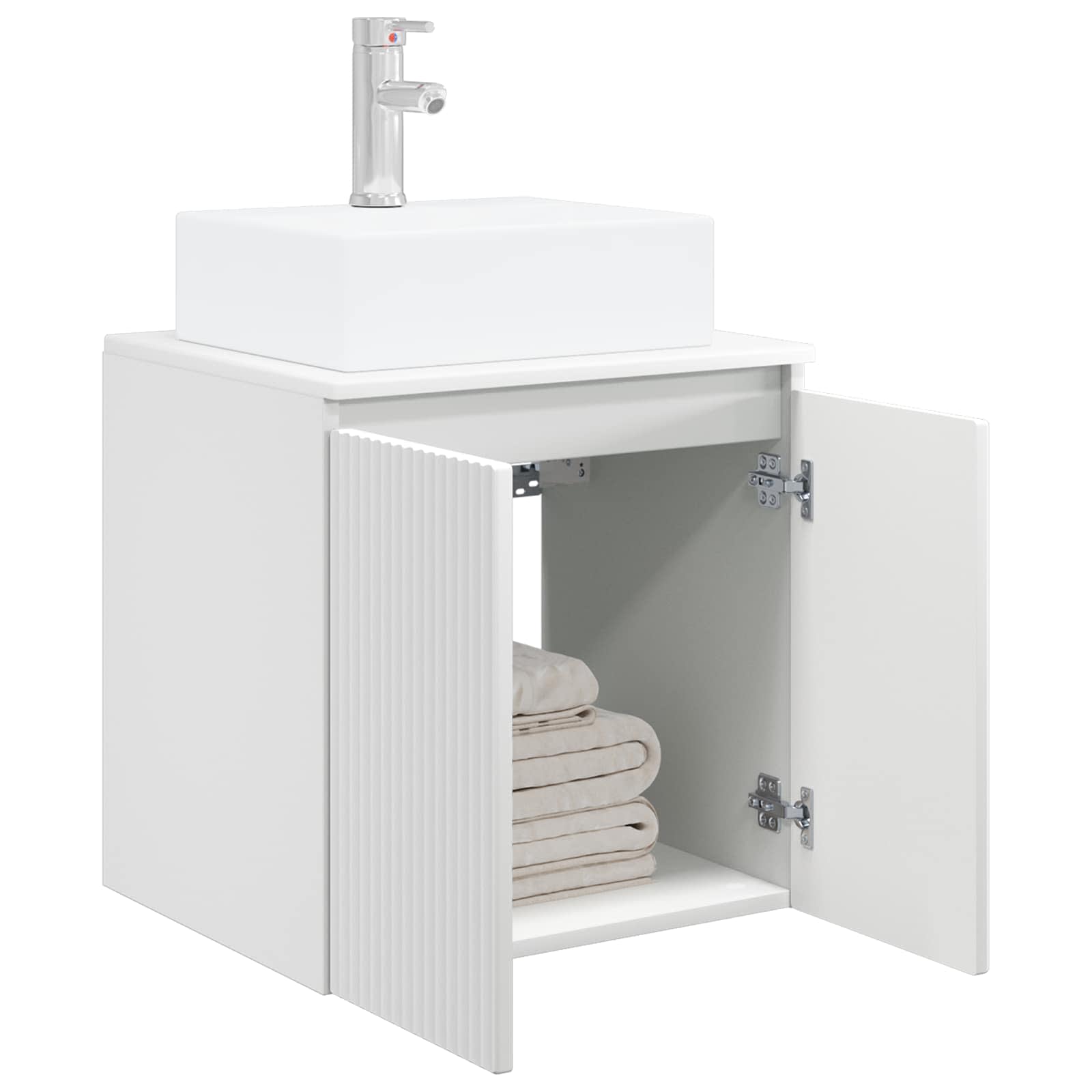 vidaXL Wandgemonteerde wastafelmeubel Wit 49,5 x 41 x 62,5 cm