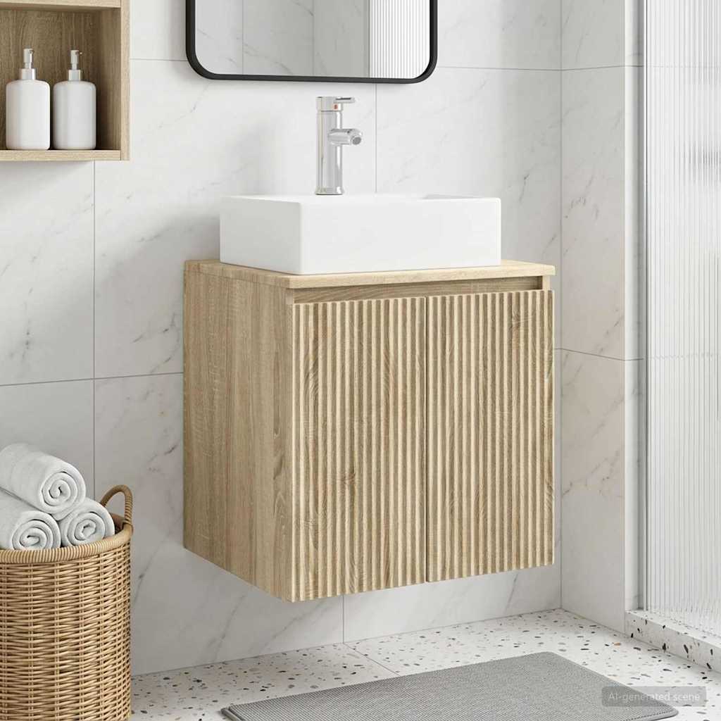 vidaXL Wandgemonteerde wastafelmeubel Wit 49,5 x 41 x 62,5 cm
