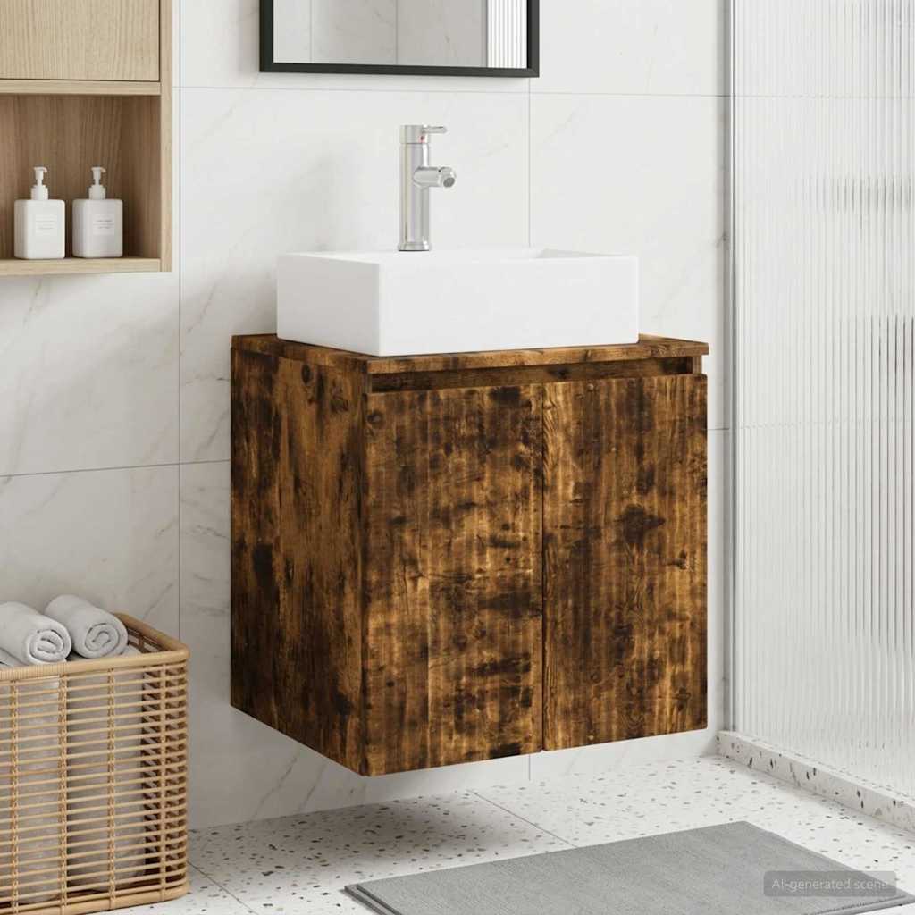 vidaXL Wandgemonteerde wastafelmeubel Wit 49,5 x 41 x 62,5 cm