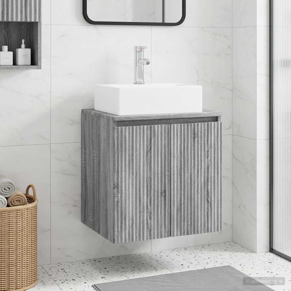 vidaXL Wandgemonteerde wastafelmeubel Wit 49,5 x 41 x 62,5 cm