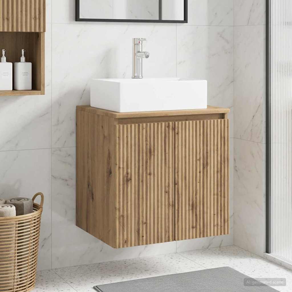 vidaXL Wandgemonteerde wastafelmeubel Wit 49,5 x 41 x 62,5 cm
