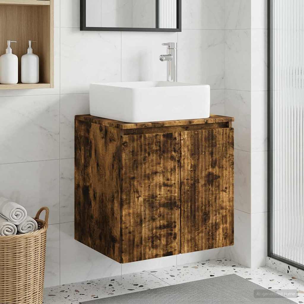 vidaXL Wandgemonteerde wastafelmeubel Wit 53 x 35 x 63 cm Bewerkt hout