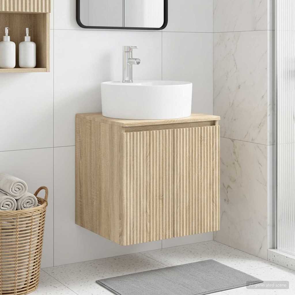 vidaXL Wandgemonteerde wastafelmeubel Wit 49,5 x 44,5 x 65 cm