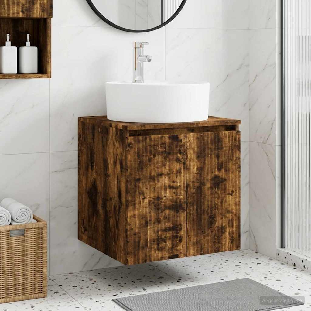 vidaXL Wandgemonteerde wastafelmeubel Wit 49,5 x 44,5 x 65 cm