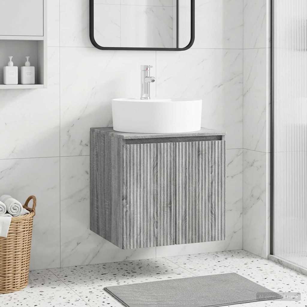vidaXL Wandgemonteerde wastafelmeubel Wit 49,5 x 44,5 x 65 cm